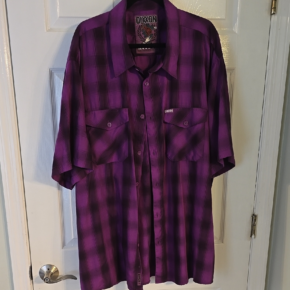 DIXXON Purple Plaid Men's Shirt Rose UP